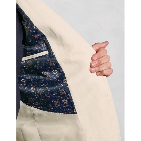 Young Ideas/Henmores - Hemsworth Tailored Fit Linen Mix Blazer - stone - 42