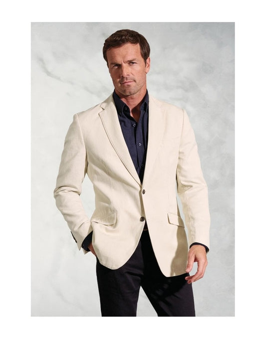 Young Ideas/Henmores - Hemsworth Tailored Fit Linen Mix Blazer - stone - 42