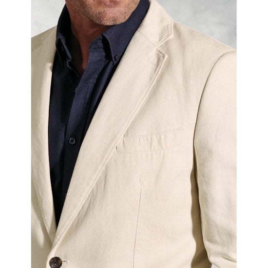 Young Ideas/Henmores - Hemsworth Tailored Fit Linen Mix Blazer - stone - 42