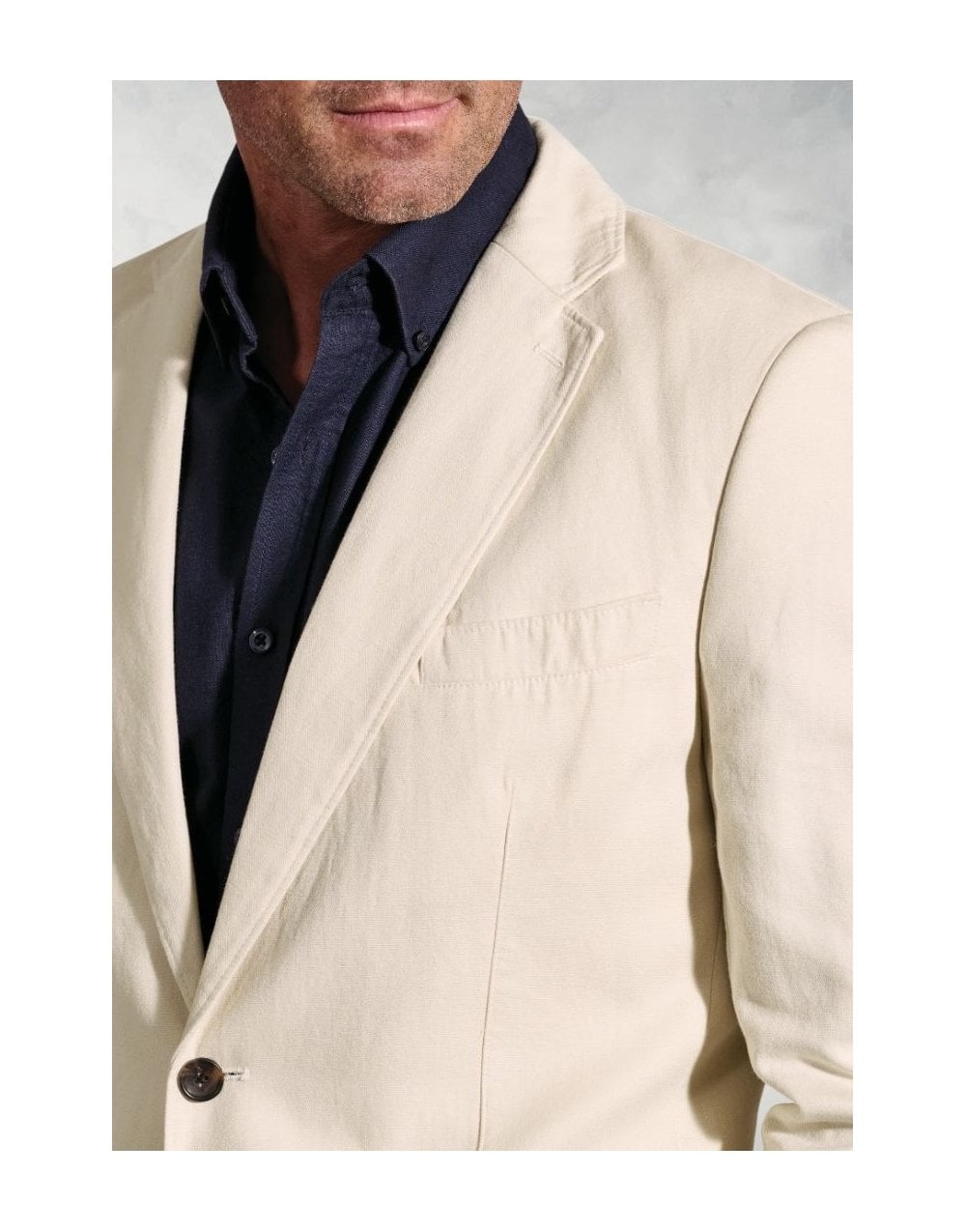 Young Ideas/Henmores - Hemsworth Tailored Fit Linen Mix Blazer - stone - 42