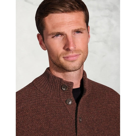 Young Ideas/Henmores - Hendricks 1/4 Buttoned Jumper - Rust - S