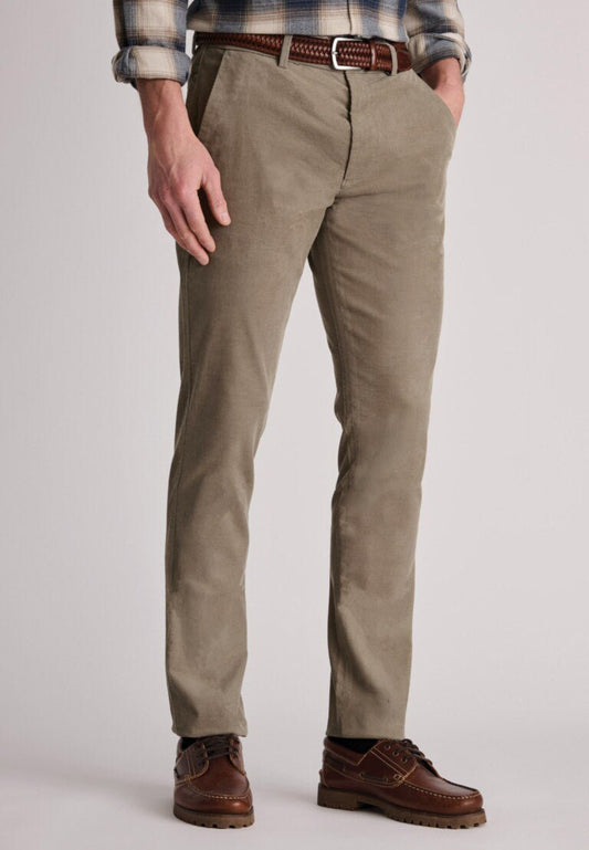 Young Ideas & Henmores -Holford Tailored Needlecord Trousers -Beige -32x31
