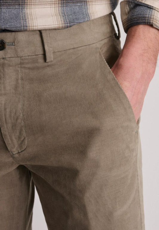 Young Ideas & Henmores -Holford Tailored Needlecord Trousers -Beige -32x31