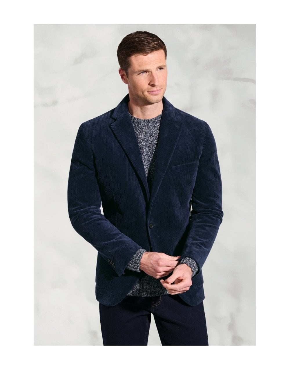 Young Ideas/Henmores - Kenny Corduroy Tailored Fit - Navy - 40