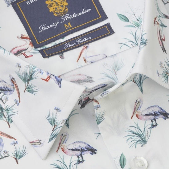 Young Ideas & Henmores - Longsleeved Monkey Print Shirt - Navy - L