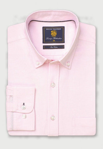 Young Ideas & Henmores -LS Cotton Button Down Shirt -pink -M