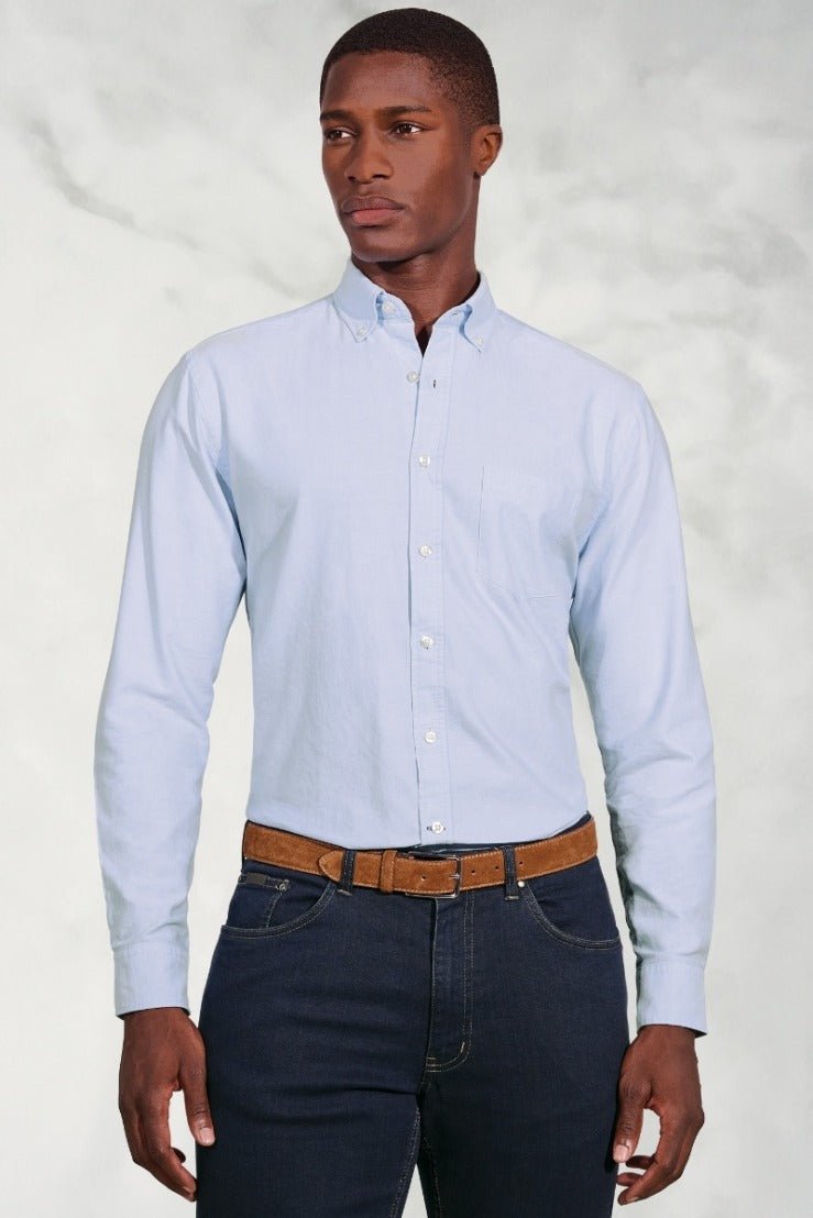 Young Ideas & Henmores -LS Cotton Button Down Shirt -Light Blue -M