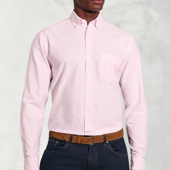 Young Ideas & Henmores -LS Cotton Button Down Shirt -pink -M
