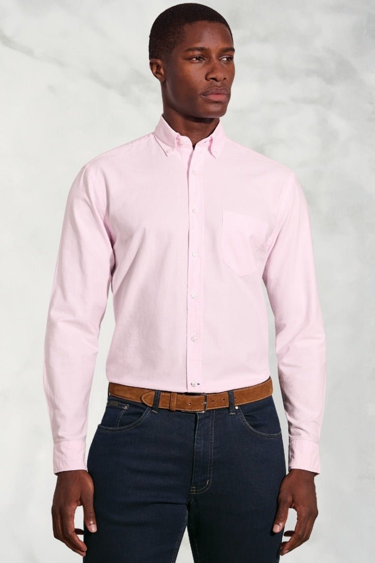 Young Ideas & Henmores -LS Cotton Button Down Shirt -pink -M