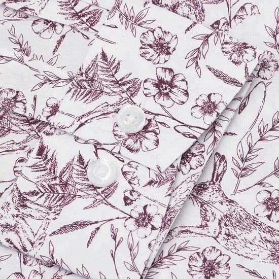 Young Ideas & Henmores -Novelty White Shirt With Hare Print -White -M