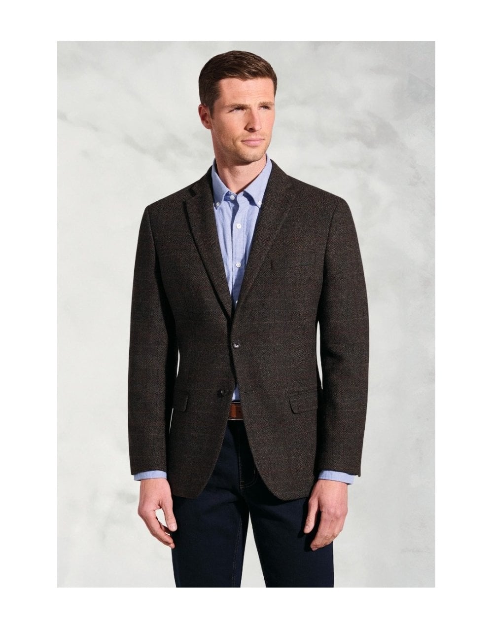 Young Ideas/Henmores - Phelbs Tweed Blazer Classic Fit - Mole Check - 40