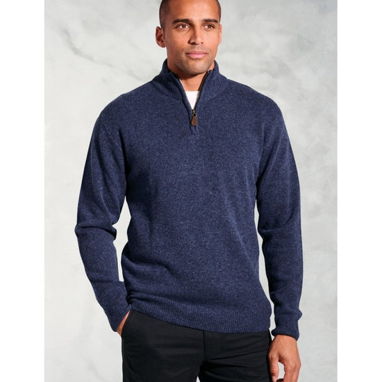 Young Ideas/Henmores - Rutherford 1/4 Zip Jumper - Denim - M