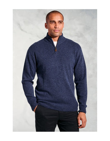 Young Ideas/Henmores - Rutherford 1/4 Zip Jumper - Denim - M