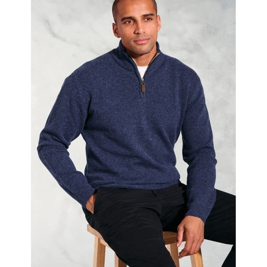 Young Ideas/Henmores - Rutherford 1/4 Zip Jumper - Denim - M