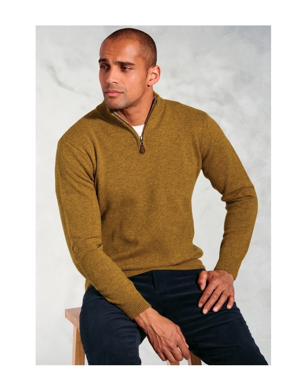 Young Ideas/Henmores - Rutherford 1/4 Zip Jumper - Denim - M