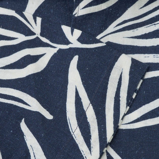 Young Ideas & Henmores - Shortsleeved Abstract Leaf Print Shirt - Navy - M