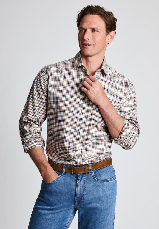 Young Ideas & Henmores -Tattersall Check Cotton Shirt -Multi Check -M
