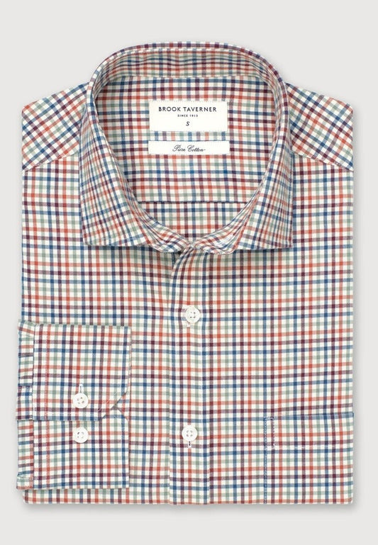 Young Ideas & Henmores -Tattersall Check Cotton Shirt -Multi Check -M
