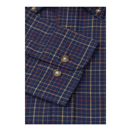 Young Ideas/Henmores - Tattersall Classic Fit Check Shirt - Navy Check - M