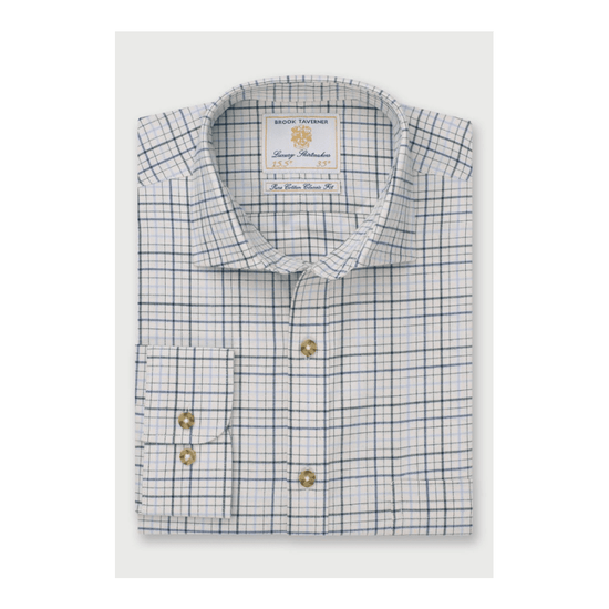 Young Ideas/Henmores - Tattersall Classic Fit Check Shirt - Navy Check - M