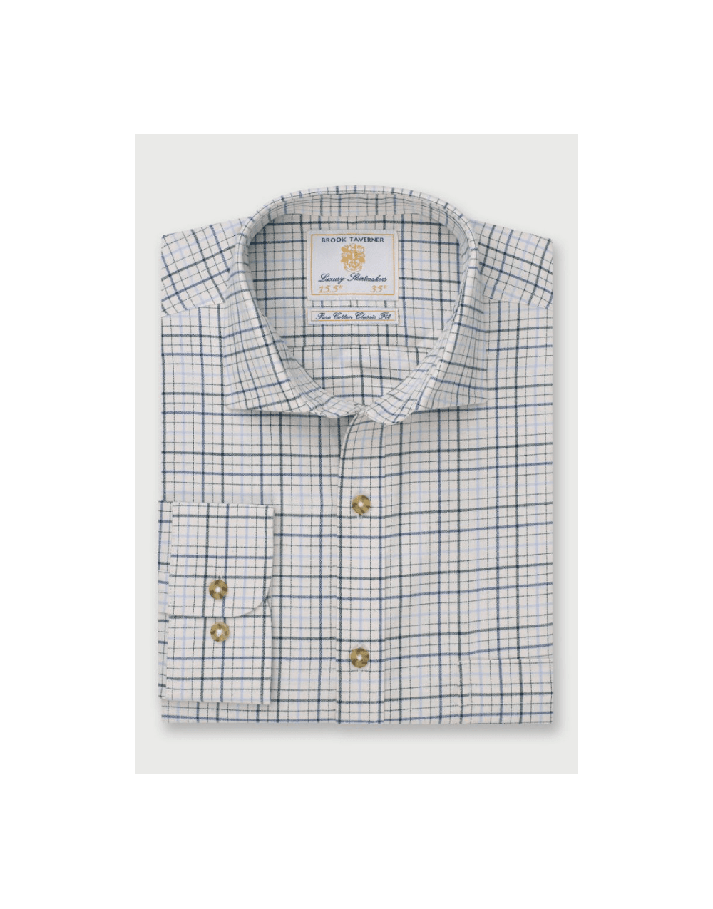 Young Ideas/Henmores - Tattersall Classic Fit Check Shirt - Navy Check - M