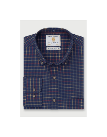 Young Ideas/Henmores - Tattersall Classic Fit Check Shirt - Navy Check - M