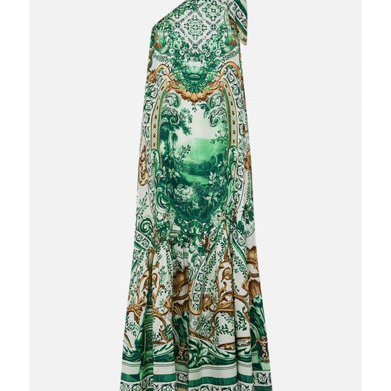 Young Ideas/Henmores - Corridor of Calm One Shoulder Dress - Green Multi - XS/S