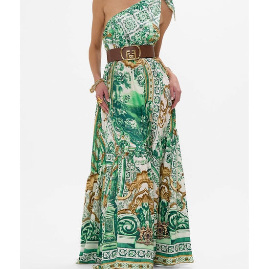 Young Ideas/Henmores - Corridor of Calm One Shoulder Dress - Green Multi - XS/S
