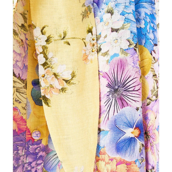 Young Ideas/Henmores - Darling Buds Linen Shirt Dress - Yellow - XS