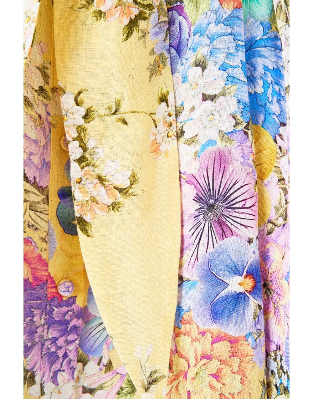 Young Ideas/Henmores - Darling Buds Linen Shirt Dress - Yellow - XS