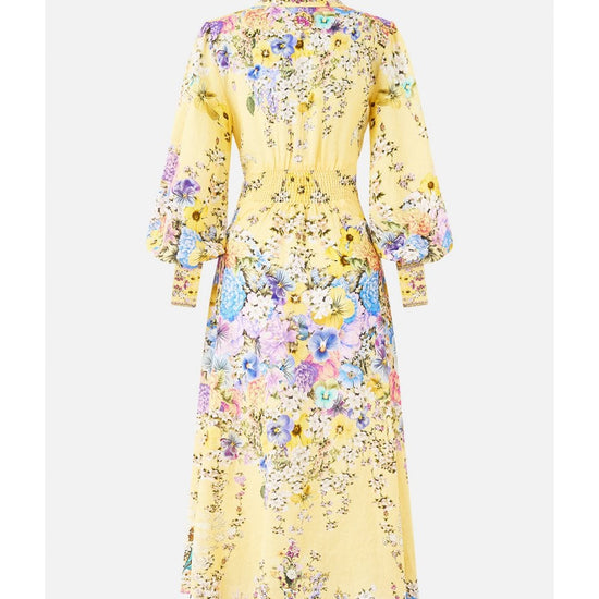 Young Ideas/Henmores - Darling Buds Linen Shirt Dress - Yellow - XS