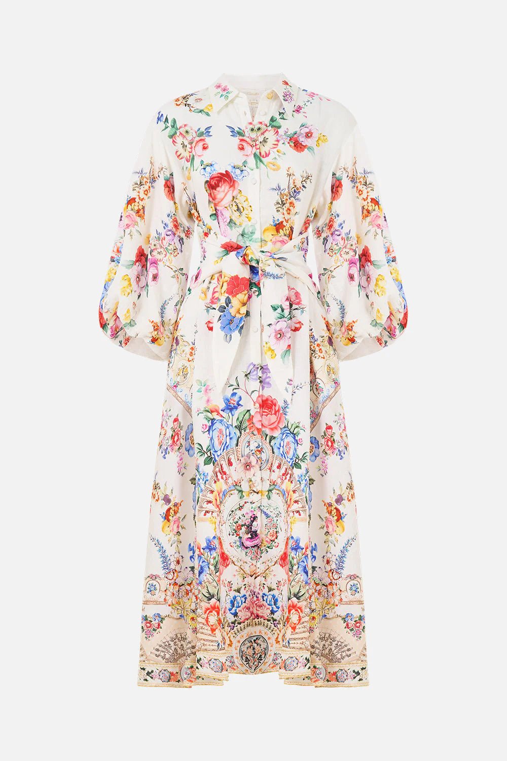Young Ideas/Henmores - I Left My Heart In Granada Bubble Sleeve Dress - White Multi - XS