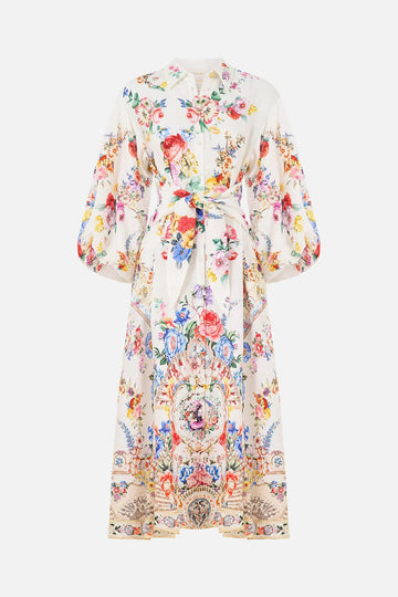 Young Ideas/Henmores - I Left My Heart In Granada Bubble Sleeve Dress - White Multi - XS