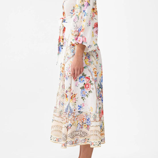 Young Ideas/Henmores - I Left My Heart In Granada Bubble Sleeve Dress - White Multi - XS