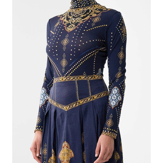 Young Ideas/Henmores - Imperial Gate Jersey Turtleneck - Navy Gold - XS