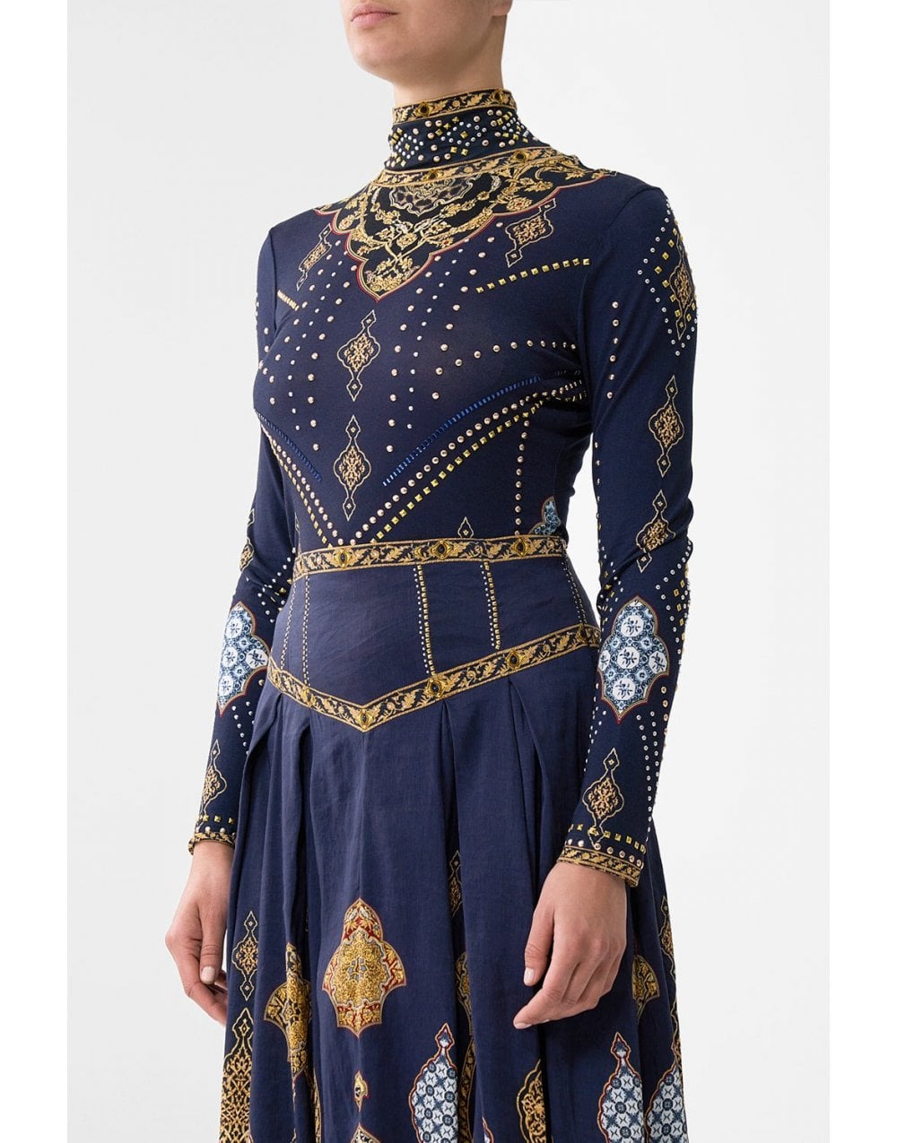 Young Ideas/Henmores - Imperial Gate Jersey Turtleneck - Navy Gold - XS