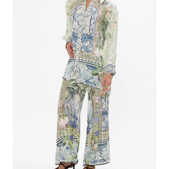 Young Ideas/Henmores - Jardim Party Long Line Shirt - Green Multi - S