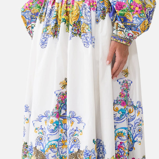 Young Ideas/Henmores - Milla In Sevilla Belted Midi Skirt - White Multi - XS