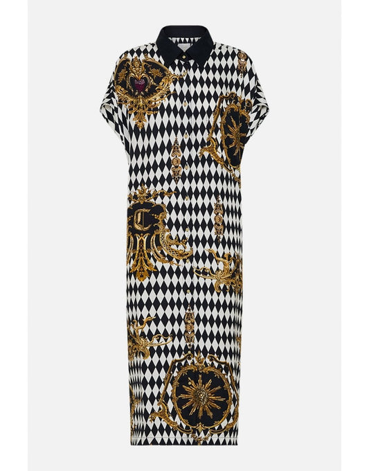 Young Ideas/Henmores - Monarchy Mania Sleeveless Shirt Dress - Black/White - M/L