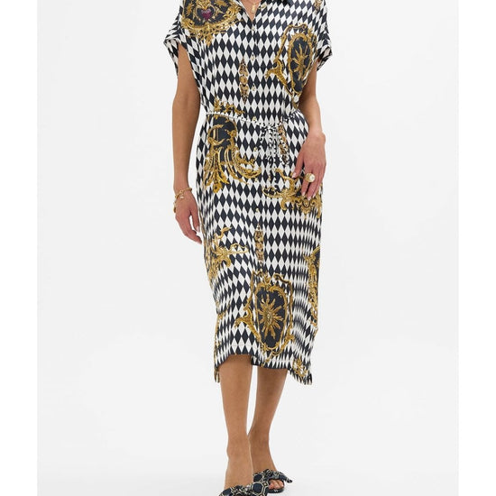 Young Ideas/Henmores - Monarchy Mania Sleeveless Shirt Dress - Black/White - M/L