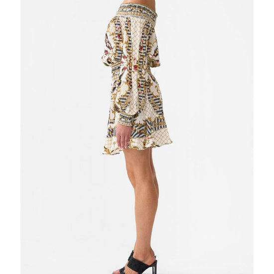 Young Ideas/Henmores - Rococo Glow Off Shoulder Short Dress - White Multi - S