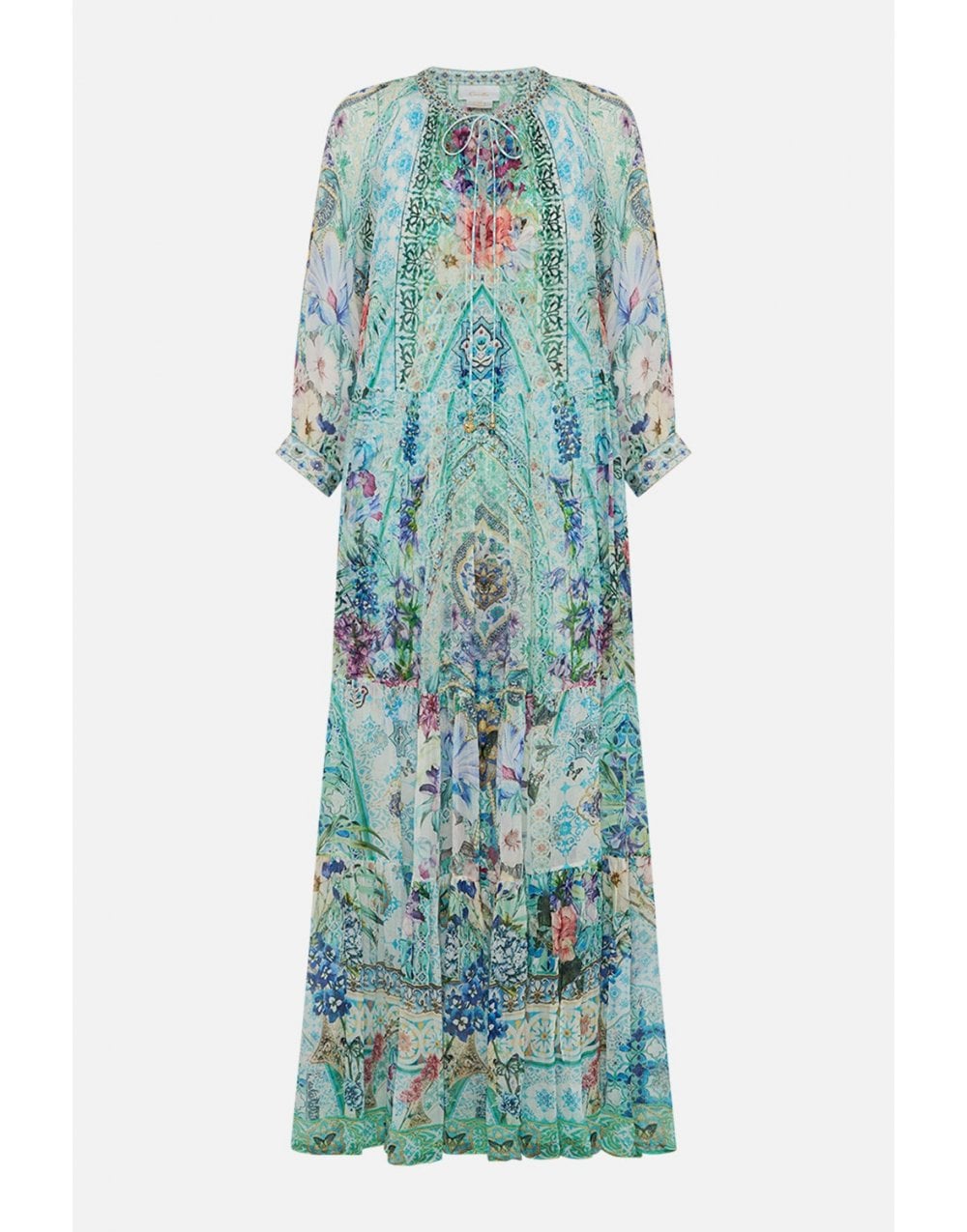 Young Ideas/Henmores - Sunrise in Sintra Gathered Panel Dress - Blue Multi - M