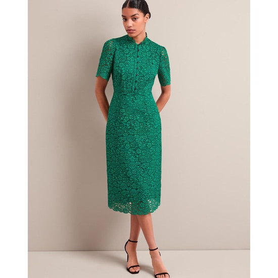 Young Ideas/Henmores - Jessica Lace Midi Dress - Emerald Green - 8