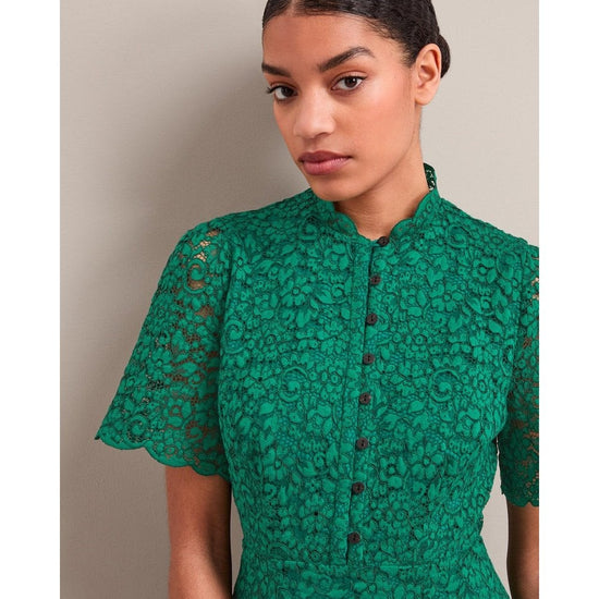 Young Ideas/Henmores - Jessica Lace Midi Dress - Emerald Green - 8