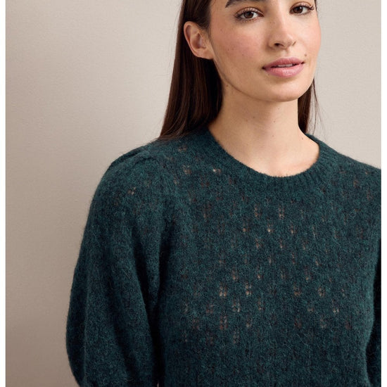 Young Ideas/Henmores - Jolie Alpaca Blend Puff Sleeve Jumper - Green - XS