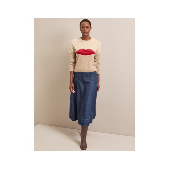 Young Ideas/Henmores - Lainey Cashmere Lips Jumper - Cream - XS