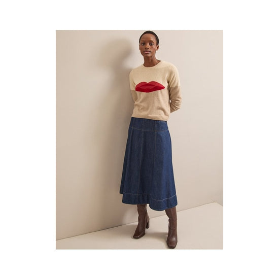 Young Ideas/Henmores - Lainey Cashmere Lips Jumper - Cream - XS