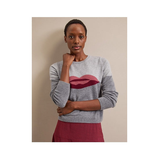 Young Ideas/Henmores - Lainey Cashmere Lips Jumper - Cream - XS