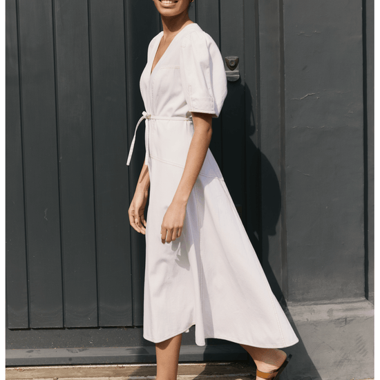 Young Ideas/Henmores - Robin Denim Midi Dress - White - 8