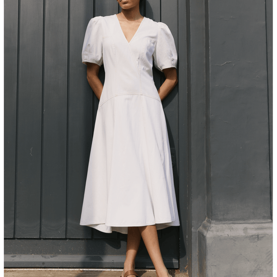 Young Ideas/Henmores - Robin Denim Midi Dress - White - 8